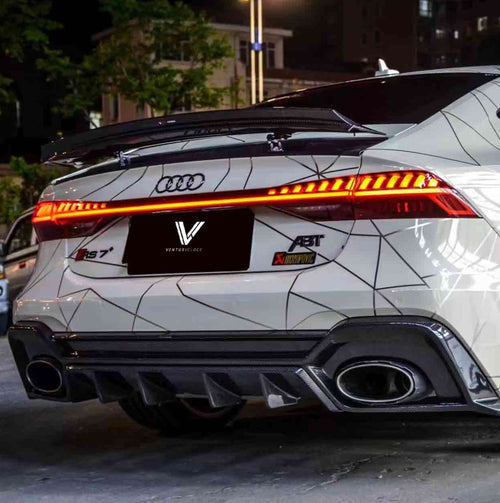 Audi RS6 & RS7 C8 2020-ON with Aftermarket Parts -Real Carbon Fiber Rear Diffuser from Ventus Veloce