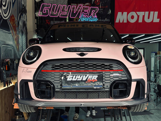 MINI Cooper JCW (John Cooper Works) F56 LCI 2022 2023 2024 with Aftermarket Parts - AE Style Front Lip Carbon Fiber from ArmorExtend