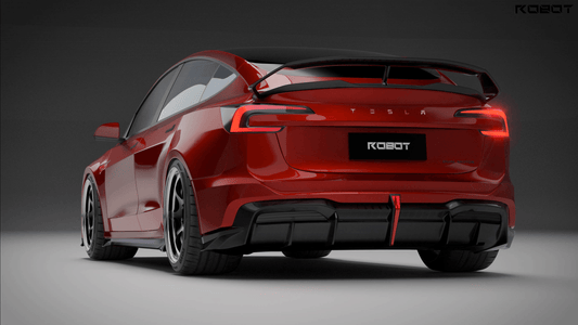 Tesla Model 3 Highland / Performance 2024-ON with Aftermarket Parts - Hacker Narrow Body Rear Bumper & Diffuser Carbon Fiber / FRP from Robot Craftsman