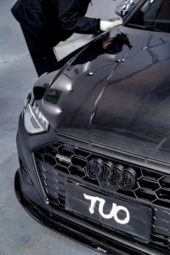 TAKD Carbon Carbon Fiber Hood Bonnet Ver.2 for Audi A4 & S4 2017-ON B9 B9.5