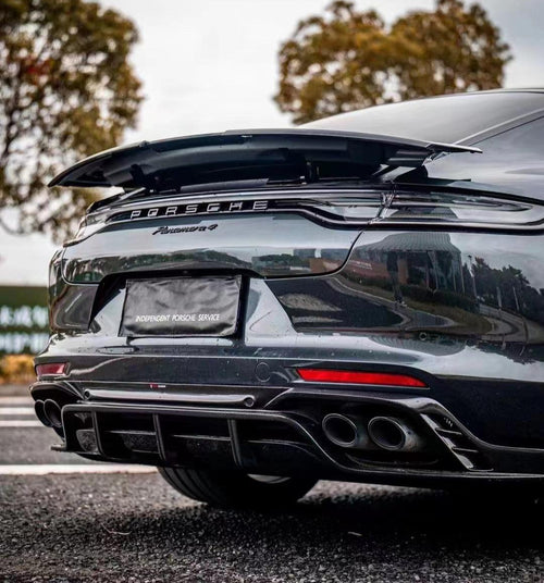 Porsche Panamera 4 & 4S & Turbo 971 (fits both pre-facelift & facelift) 2017-ON with Aftermarket Parts - Rear Diffuser Pre-preg Carbon Fiber from TAKD Carbon