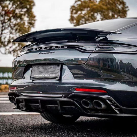 Porsche Panamera 4 & 4S & Turbo 971 (fits both pre-facelift & facelift) 2017-ON with Aftermarket Parts - Rear Diffuser Pre-preg Carbon Fiber from TAKD Carbon