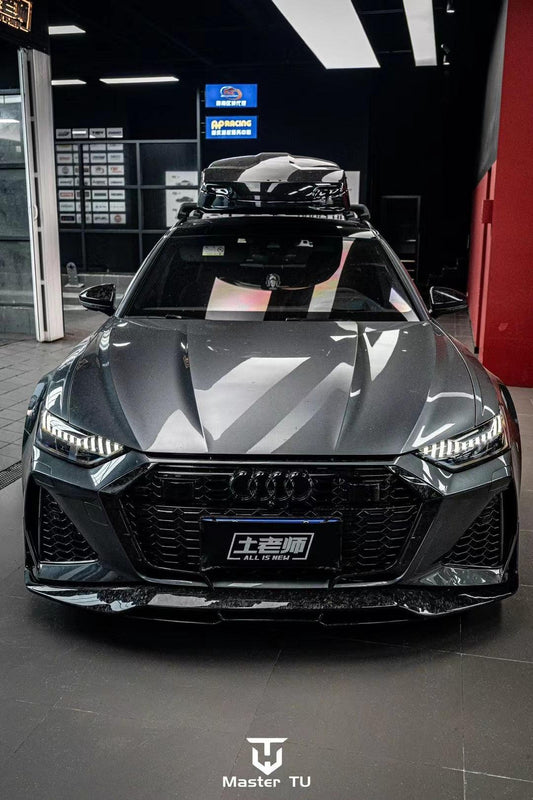 Future Design Blaze Carbon Fiber FRONT GRILL SIDE OVERLAY for Audi RS6 RS7 C8 2020-ON