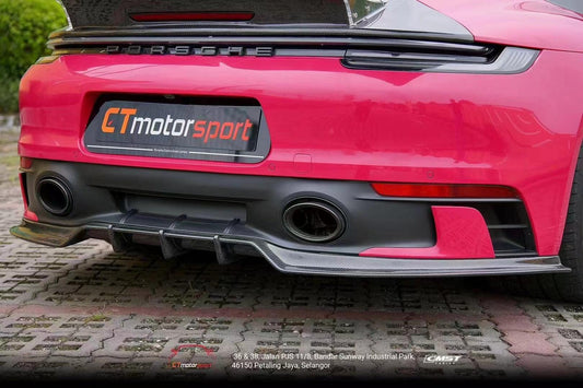 Porsche 992 992.1 Carerra Base/S/T/4/4S/Targa 4/Targa 4S/GTS 2020-2024 (Sport Design Aerokit Package only)with Aftermarket Parts - Carbon Fiber Rear Diffuser from CMST Tuning