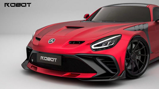 Mercedes Benz AMG GT/GTS/GTC C190 (fits both Pre-facelift & facelift) 2015 2016 2017 2018 2019 2020 2021 with Aftermarket Parts - Paragon Style Front Bumper & Lip Carbon Fiber / FRP from Robot Craftsman