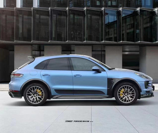 Porsche Macan 95B.1 Base/S/GTS/Sport Edition/Turbo 2015 2016 2017 2018 & Macan 95B.2 Base/S/GTS/Turbo 2019 2020 2021 with Aftermarket Parts - Side Skirts Carbon Fiber / FRP from CMST Tuning