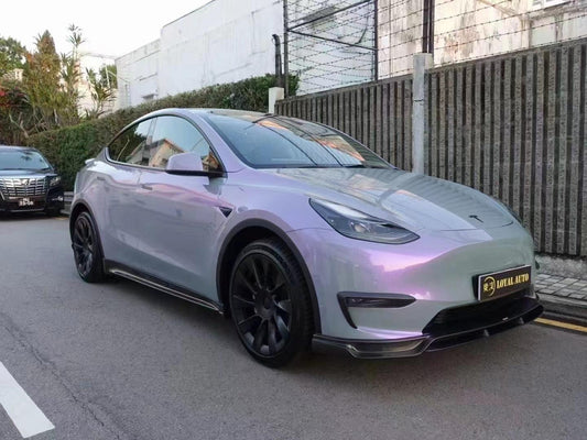 Tesla Model Y Performance AWD Long Range RWD Standard 2020-ON with Aftermarket Parts - V1 Style Upper Valences Carbon Fiber / FRP from CMST Tuning