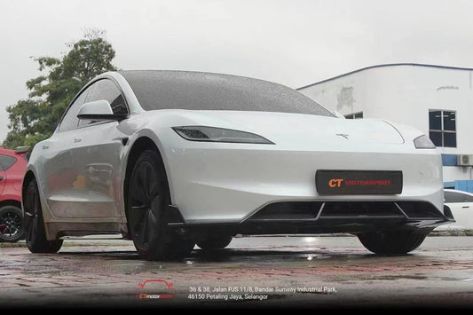 Tesla Model 3 Highland 2024-ON with Aftermarket Parts - V1 Front Lip Carbon Fiber from CMST Tuning