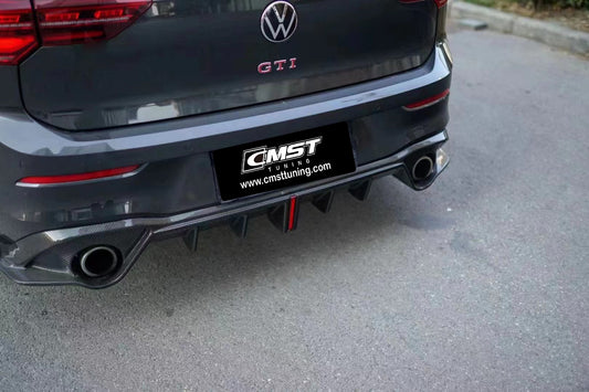 Volkswagen Golf GTI MK8 2022-ON with Aftermarket Parts - Pre-preg Carbon Fiber/FRP Rear Diffuser from CMST Tuning