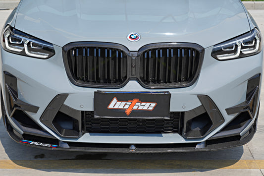 BMW X3M X3MC F97 LCI 2022 2023 2024 & X4M X4MC F98 LCI 2022 2023 2024 with Aftermarket Parts - Front Lip Pre-preg Carbon Fiber from BCTXE Tuning