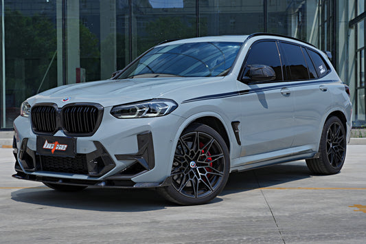 BMW X3M X3MC F97 LCI 2022 2023 2024 & X4M X4MC F98 LCI 2022 2023 2024 with Aftermarket Parts - Front Lip Pre-preg Carbon Fiber from BCTXE Tuning