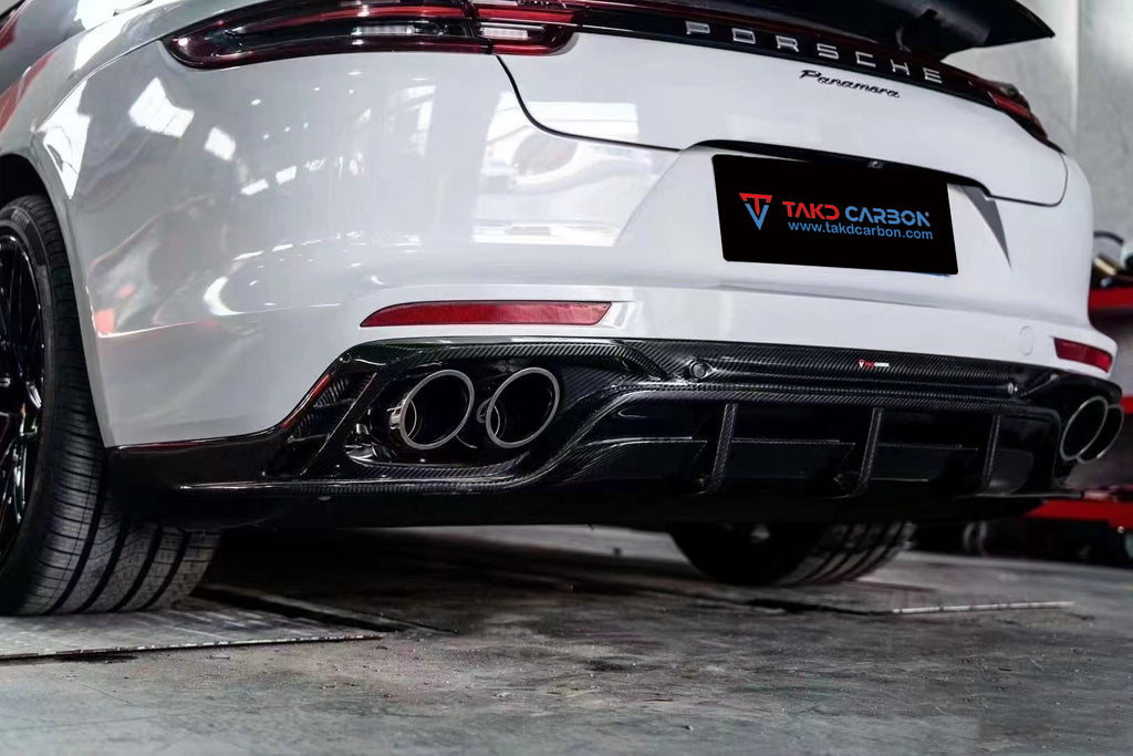 TAKD Carbon Carbon Fiber Rear Diffuser for Porsche Panamera 4 & 4S & Turbo 971 2017-ON - Performance SpeedShop