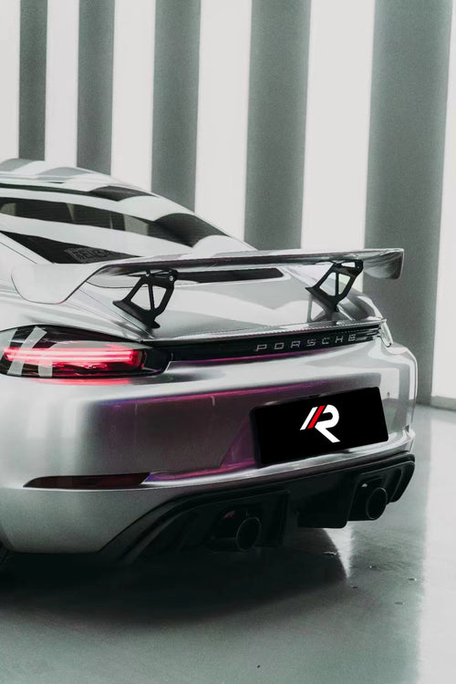 Porsche 718 Boxster Cayman Base S T GTS with Aftermarket Parts - GT4RS Style Rear Diffuser (Exhaust Tips Included) PP from Aero Republic