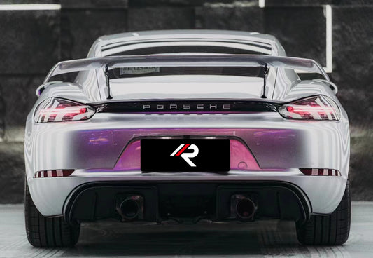 Porsche 718 Boxster Cayman Base S T GTS with Aftermarket Parts - GT4RS Style Rear Diffuser (Exhaust Tips Included) PP from Aero Republic