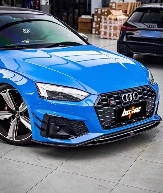 Audi S5 A5 (with s-line bumper, does not base model) B9.5 2020 2021 2022 2023 2024 with Aftermarket Parts - Front Lip Pre-preg Carbon Fiber from BCTXE Tuning