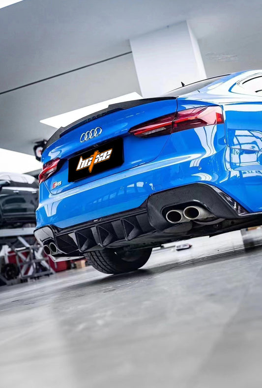 Audi S5 A5 (with s-line bumper, does not base model) B9.5 2020 2021 2022 2023 2024 with Aftermarket Parts - V1 Rear Diffuser Pre-preg Carbon Fiber from BCTXE Tuning