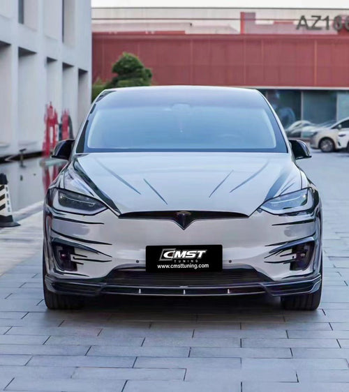 Tesla Model X Plaid Long Range Base 2022-ON with Aftermarket Parts - Upper Valences Carbon Fiber / FRP from CMST Tuning
