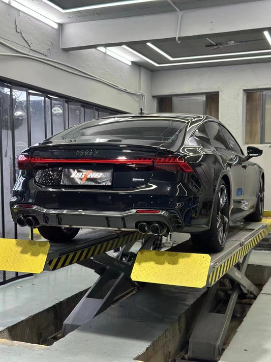 Audi A7 (with s-line bumper, does not base model) C8 2019 2020 2021 2022 2023 2024 with Aftermarket Parts - V1 Rear Diffuser Pre-preg Carbon Fiber from BCTXE Tuning