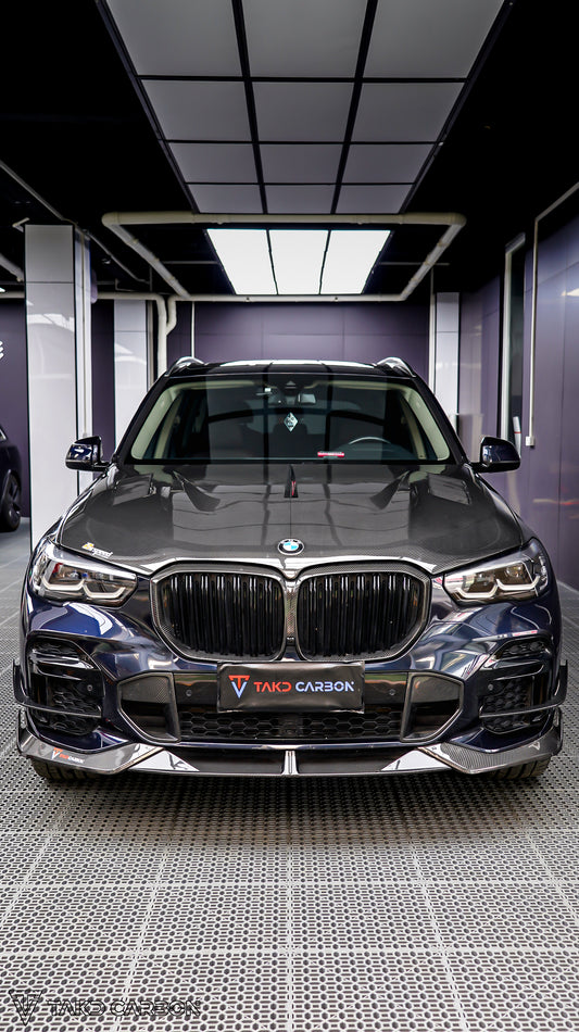 BMW X5 G05 M50i & X/S Drive 40i (with M-Package) Pre-LCI 2019 2020 2021 with Aftermarket Parts - Pre-preg Carbon Fiber Front Canards from TAKD Carbon