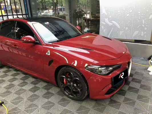 Alfa Romeo Giulia Quadrifoglio Sport Veloce Ti Sprint RWD AWD Lusso Base 2017 2018 2019 2020 2021 with Aftermarket Parts - Hood Dry Pre-preg Carbon Fiber from Aero Republic