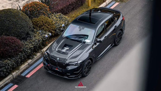 BMW X3 G01 & X3M X3MC F97 (Fits Both Pre-LCI & LCI) 2019 2020 2021 2022 2023 2024 & X4 G02 & X4M X4MC F98 (Fits Both Pre-LCI & LCI) 2019 2020 2021 2022 2023 2024 2025 with Aftermarket Parts ART Vented Transparent Glass V2 Hood Bonnet Dry Pre-preg Carbon Fiber from ArmorExtend