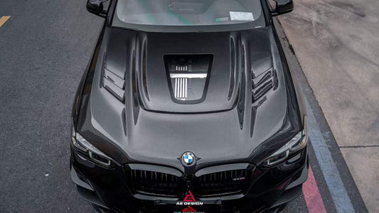 BMW X3 G01 & X3M X3MC F97 (Fits Both Pre-LCI & LCI) 2019 2020 2021 2022 2023 2024 & X4 G02 & X4M X4MC F98 (Fits Both Pre-LCI & LCI) 2019 2020 2021 2022 2023 2024 2025 with Aftermarket Parts ART Vented Transparent Glass V2 Hood Bonnet Dry Pre-preg Carbon Fiber from ArmorExtend