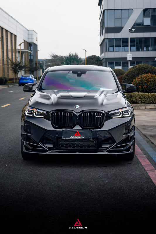 BMW X3 G01 & X3M X3MC F97 (Fits Both Pre-LCI & LCI) 2019 2020 2021 2022 2023 2024 & X4 G02 & X4M X4MC F98 (Fits Both Pre-LCI & LCI) 2019 2020 2021 2022 2023 2024 2025 with Aftermarket Parts ART Vented Transparent Glass V2 Hood Bonnet Dry Pre-preg Carbon Fiber from ArmorExtend