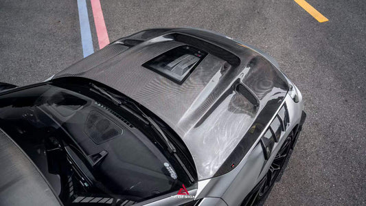 BMW M2 M2CS G87 2023-ON & 2 Series 230i M240i G42 2022-ON with Aftermarket Parts - ART Vented Transparent Glass V2 Style Hood Bonnet Double-sided Dry Pre-preg Carbon Fiber from ArmorExtend