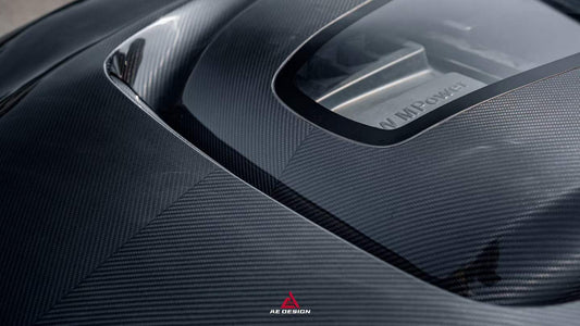 BMW M2 M2CS G87 2023-ON & 2 Series 230i M240i G42 2022-ON with Aftermarket Parts - ART Vented Transparent Glass V2 Style Hood Bonnet Double-sided Dry Pre-preg Carbon Fiber from ArmorExtend