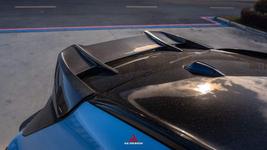 BMW X5M X5MC F95 (Fits Both Pre-LCI & LCI) 2020 2021 2022 2023 2024 with Aftermarket Parts - AE Style Rear Roof Spoiler Carbon Fiber from ArmorExtend