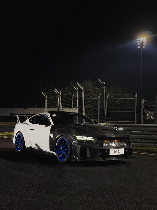 Ford Mustang S650 2.3 Ecoboost 5.0 GT Dark Horse 2024-ON with Aftermarket Parts - DARKSTAR Front Bumper & Lip Carbon Fiber / FRP from Robot Craftsman