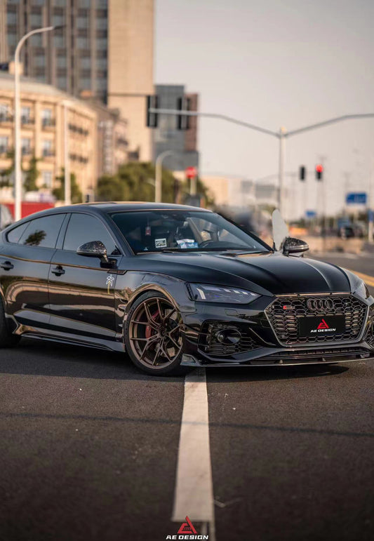 Audi RS5 B9.5 2020 2021 2022 2023 2024 with Aftermarket Parts - AE Style Front Lip Carbon Fiber from ArmorExtend