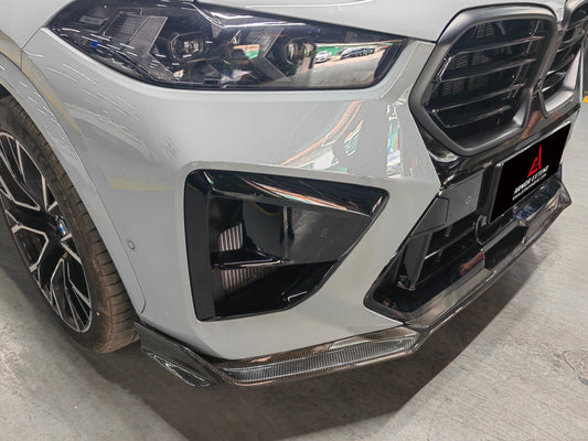 BMW X5M X5MC F95 & X6M X6MC F96 2024-ON (LCI) With Aftermarket Parts - AE Style Front Lip Carbon Fiber from ArmorExtend