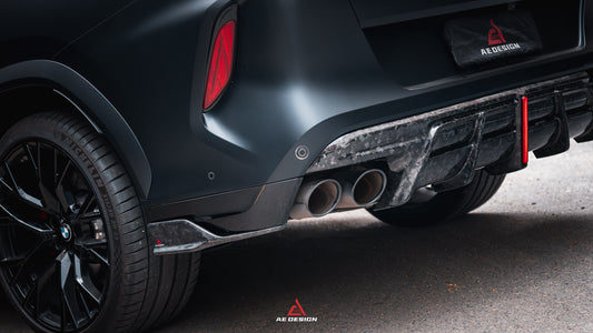 BMW X5M X5MC F95 & X6M X6MC F96 (Fits Both Pre-LCI & LCI) 2020 2021 2022 2023 2024 With Aftermarket Parts - AE V2 Style Rear Diffuser & Canards Carbon Fiber from ArmorExtend