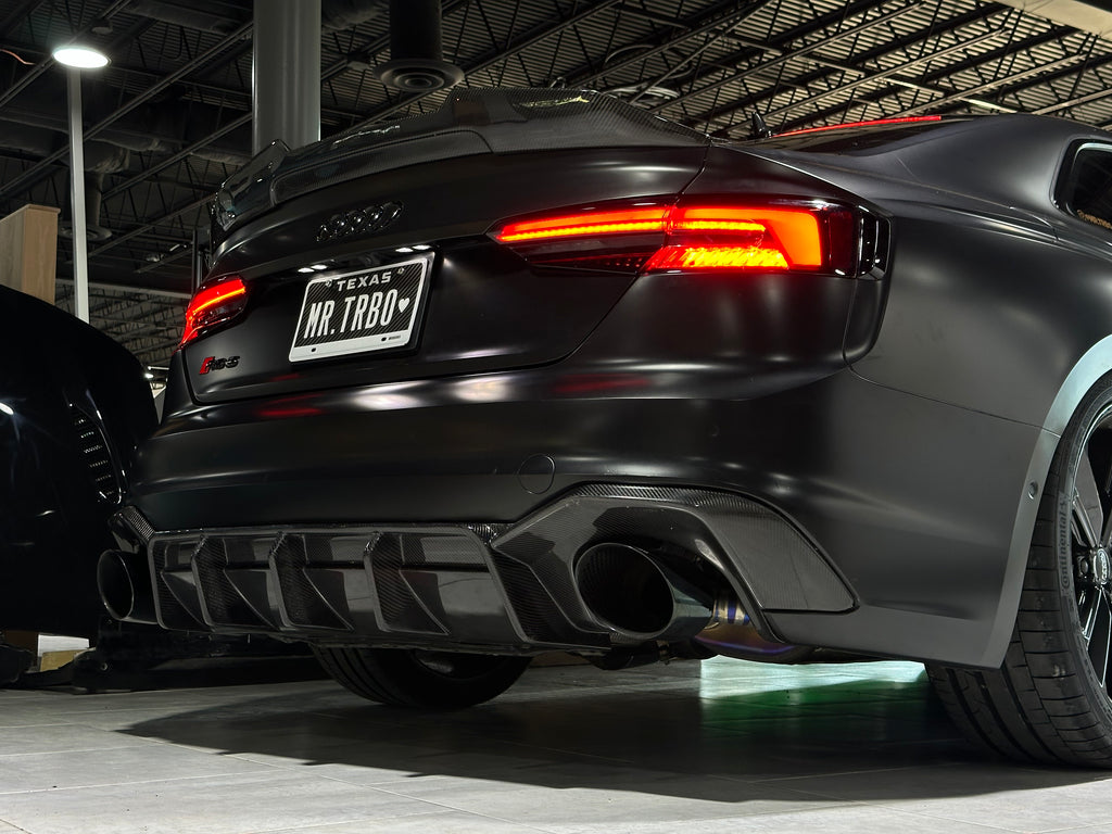 Future Design Carbon Fiber REAR DIFFUSER & REAR CANARDS - "Blaze kit" for Audi RS5 B9 2017-2019