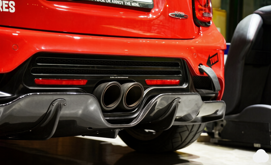 Mini Cooper S F56 & 2014 2015 2016 2017 2018 Pre-LCI & 2019 2020 2021 First LCI with Aftermarket Parts - DAG Style Rear Diffuser Underboard Carbon Fiber from EPR USA
