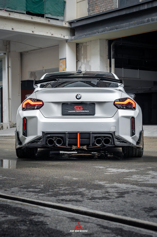 BMW M2 M2C G87 2023 2024 with Aftermarket Parts - ART & ART Street Version & AE Track Version Style Rear Diffuser & Canards Carbon Fiber from ArmorExtend