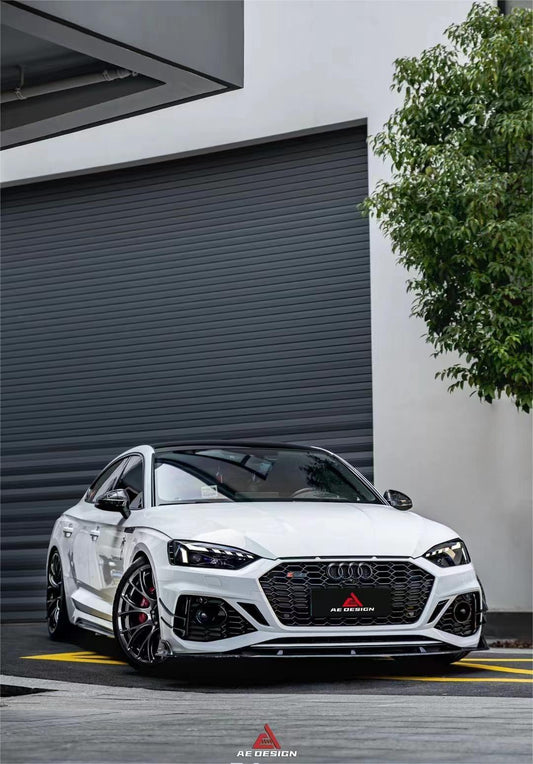 Audi RS5 B9.5 2020 2021 2022 2023 2024 with Aftermarket Parts - AE Style Front Lip Carbon Fiber from ArmorExtend