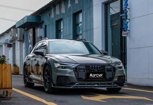 Audi A6 Allroad C8 2020-ON with Aftermarket Parts - V2 Style Front Lip Pre-preg Carbon Fiber from Karbel Carbon