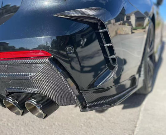 BMW 4 series 430i (with M-package bumper, does not fit base model) M440i G22 G23 2020-ON with Aftermarket Parts - Rear Bumper Canards Pre-preg Carbon Fiber from Karbel Carbon