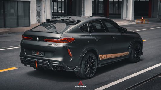 BMW X5M X5MC F95 & X6M X6MC F96 (Fits Both Pre-LCI & LCI) 2020 2021 2022 2023 2024 With Aftermarket Parts - AE V2 Style Rear Diffuser & Canards Carbon Fiber from ArmorExtend