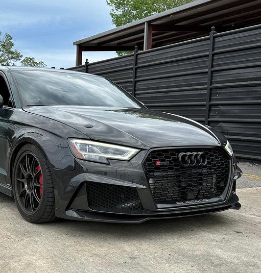 Audi S3 A3 8V.5 2017 2018 2019 2020 with Aftermarket Parts - Front Bumper Pre-preg Carbon Fiber from Karbel Carbon