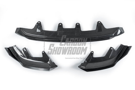 BMW 5 Series 530 540 (with M-package bumper, does not fit base model) & i5 e/x Drive40 (with M-package bumper, does not fit base model) M60 G60 G61 2024-ON with Aftermarket Parts - V1 Style Front Lip Pre-preg Carbon Fiber from TAKD Carbon