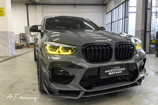 BMW X3M X3MC F97 Pre-LCI 2019 2020 2021 & X4M X4MC F98 Pre-LCI 2019 2020 2021 with Aftermarket Parts - AE Front Lip Carbon Fiber from ArmorExtend