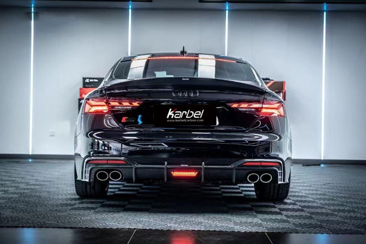 Audi S5 A5 (with s-line bumper, does not base model) B9.5 2020 2021 2022 2023 2024 with Aftermarket Parts - Rear Diffuser Pre-preg Carbon Fiber from Karbel Carbon