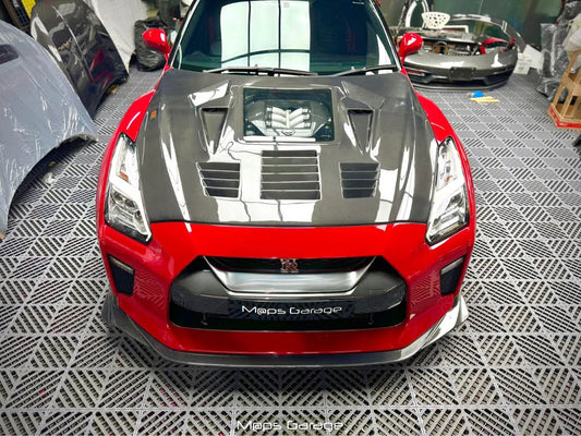 CMST Tuning V2 Tempered Clearview Glass Hood for Nissan GTR Nismo T-Spec Carbon Fiber/FRP