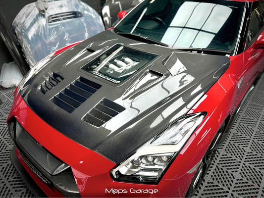 CMST Tuning V2 Tempered Clearview Glass Hood for Nissan GTR Nismo T-Spec Carbon Fiber/FRP