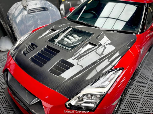 CMST Tuning V2 Tempered Clearview Glass Hood for Nissan GTR Nismo T-Spec Carbon Fiber/FRP