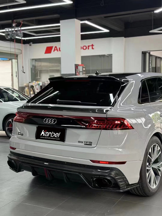 Audi RSQ8 SQ8 Q8 2019-ON with Aftermarket Parts - Rear Trunk Spoiler Pre-preg Carbon Fiber from Karbel Carbon