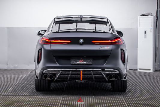 BMW X5M X5MC F95 & X6M X6MC F96 (Fits Both Pre-LCI & LCI) 2020 2021 2022 2023 2024 With Aftermarket Parts - AE V2 Style Rear Diffuser & Canards Carbon Fiber from ArmorExtend